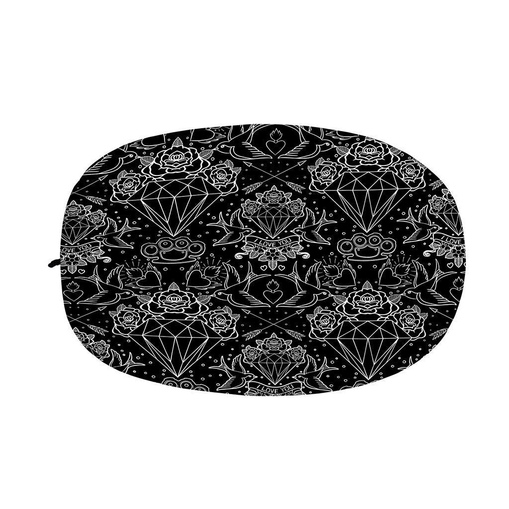 Black And White Tattoo Print Car Side Mirror Covers