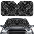 Black And White Tattoo Print Car Windshield Sun Shade