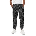 Black And White Tattoo Print Cotton Sweatpants