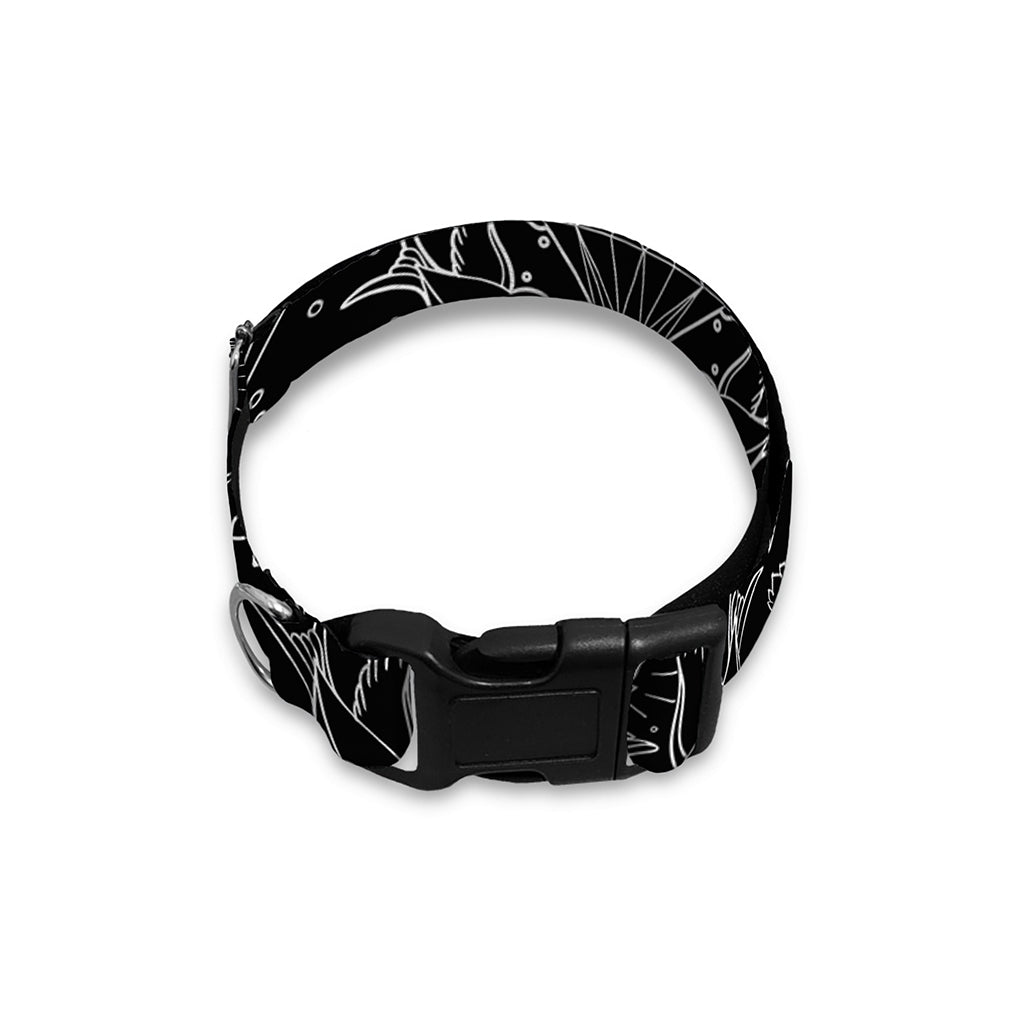 Black And White Tattoo Print Dog Collar