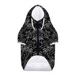 Black And White Tattoo Print Dog Zip Up Hoodie