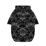 Black And White Tattoo Print Dog Zip Up Hoodie