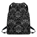 Black And White Tattoo Print Drawstring Backpack
