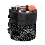 Black And White Tattoo Print Drawstring Makeup Bag