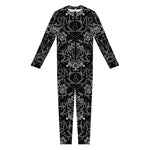 Black And White Tattoo Print Jumpsuit