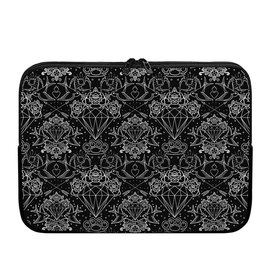 Black And White Tattoo Print Laptop Sleeve