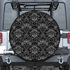 Black And White Tattoo Print Leather Spare Tire Cover