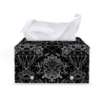 Black And White Tattoo Print Leather Tissue Box Cover
