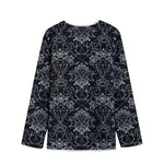 Black And White Tattoo Print Long Sleeve Short Coat