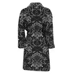 Black And White Tattoo Print Men's Bathrobe