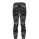 Black And White Tattoo Print Men's leggings