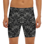 Black And White Tattoo Print Men's Long Boxer Briefs