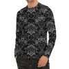 Black And White Tattoo Print Men's Long Sleeve Rash Guard