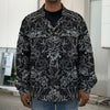 Black And White Tattoo Print Men's Shirt Jacket