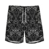 Black And White Tattoo Print Men's Sports Shorts