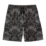 Black And White Tattoo Print Men's Swim Trunks