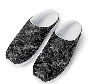 Black And White Tattoo Print Mesh Casual Shoes