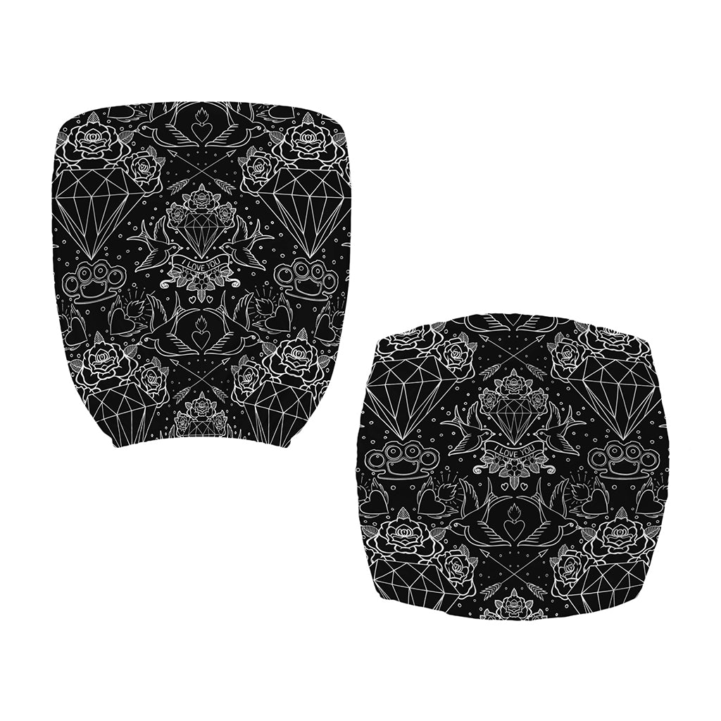 Black And White Tattoo Print Office Chair Cover