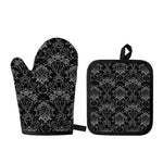 Black And White Tattoo Print Oven Mitt And Pot Holder Set