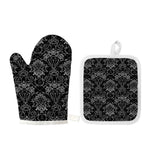 Black And White Tattoo Print Oven Mitt And Pot Holder Set