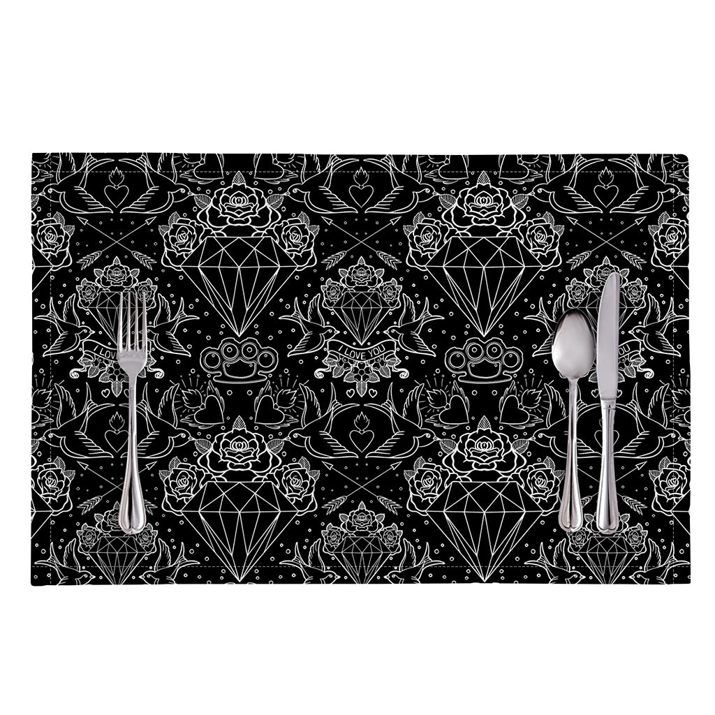 Black And White Tattoo Print Placemat
