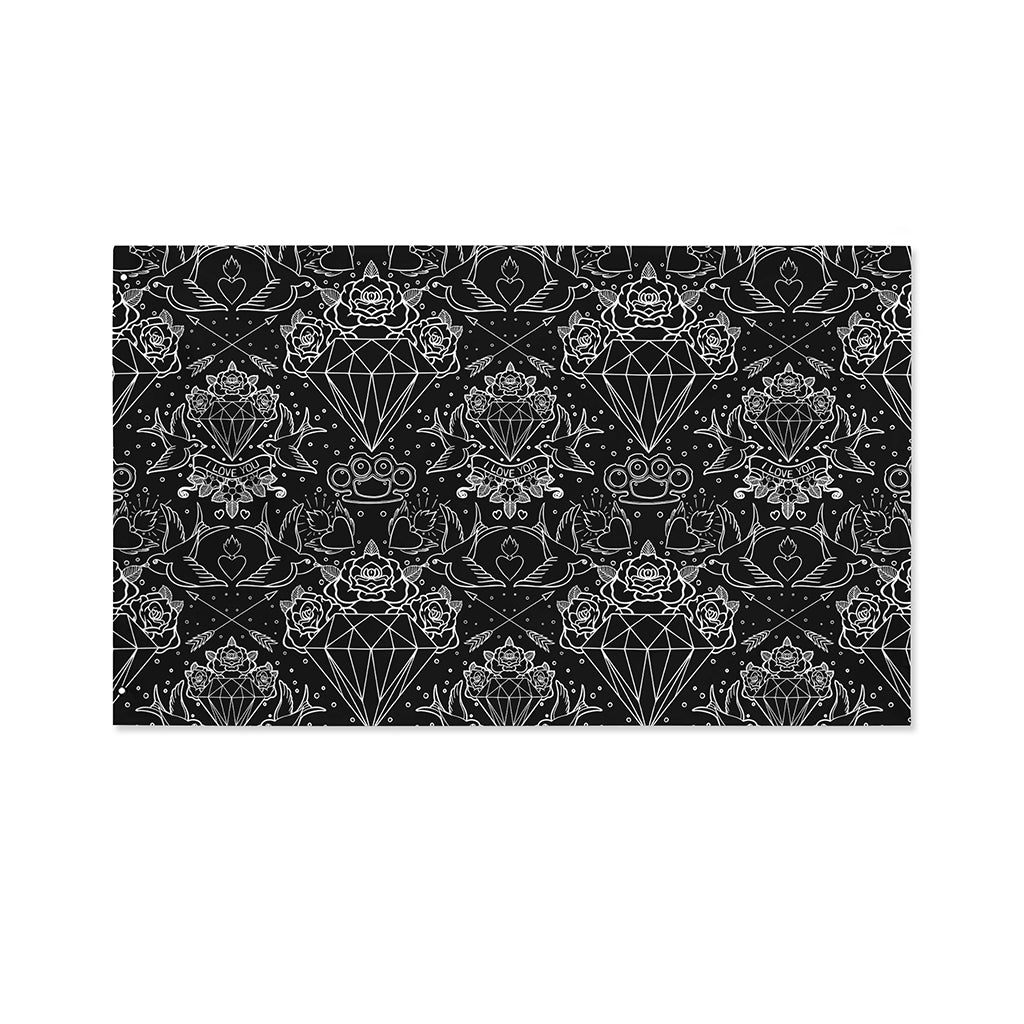 Black And White Tattoo Print Polyester Flag