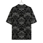 Black And White Tattoo Print Rayon Hawaiian Shirt