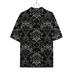 Black And White Tattoo Print Rayon Hawaiian Shirt