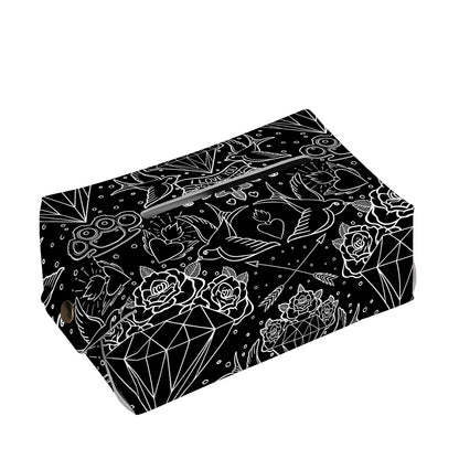 Black And White Tattoo Print Rectangle Tissue Box Cover