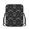 Black And White Tattoo Print Rectangular Crossbody Bag