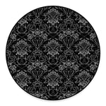 Black And White Tattoo Print Round Floor Mat