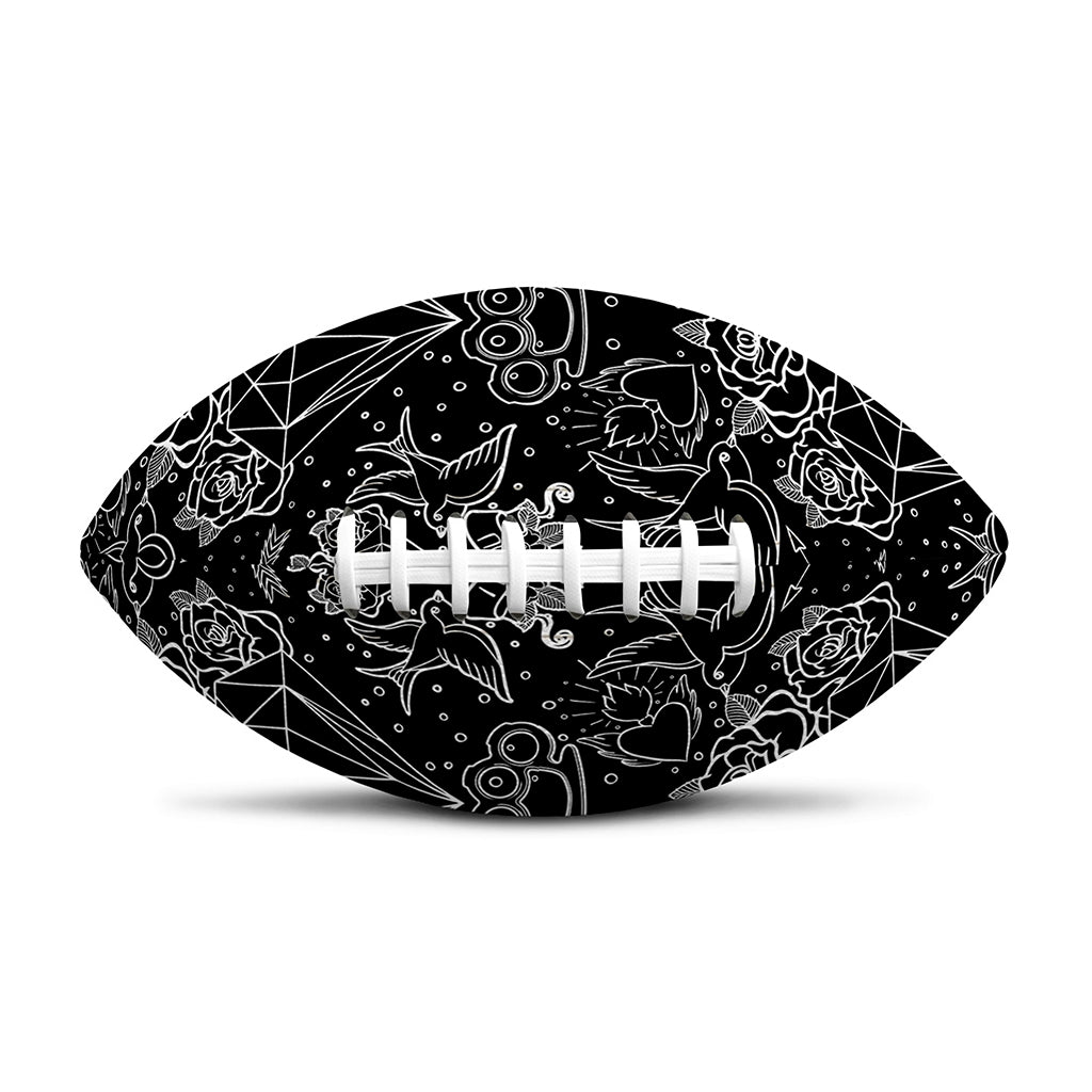Black And White Tattoo Print Rugby Ball