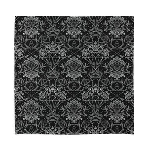 Black And White Tattoo Print Silk Bandana