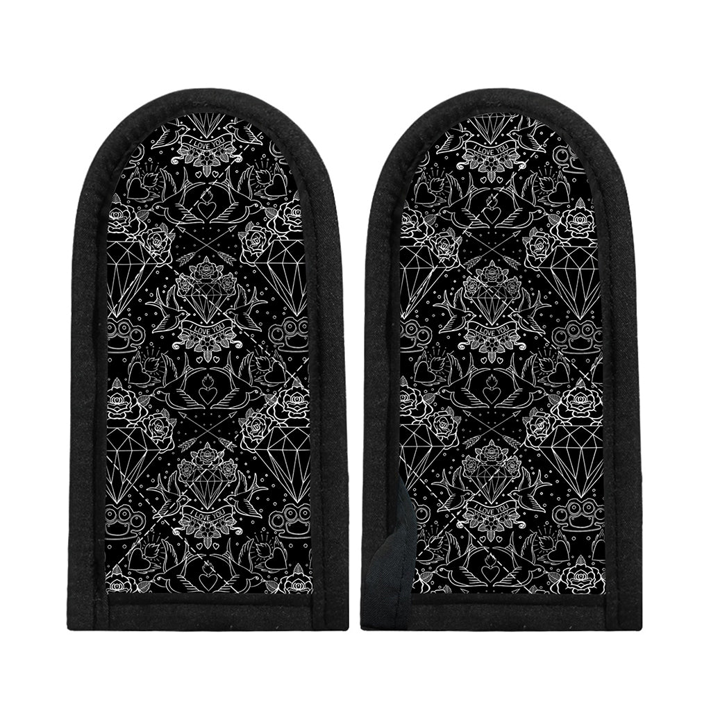Black And White Tattoo Print Skillet Handle Cover