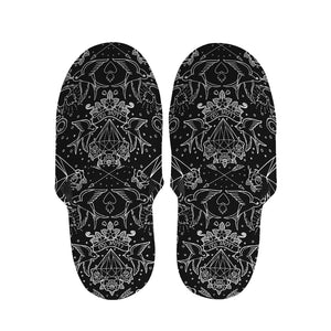 Black And White Tattoo Print Slippers