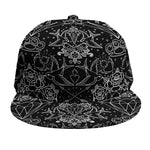 Black And White Tattoo Print Snapback Cap