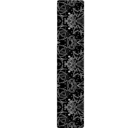 Black And White Tattoo Print Table Runner