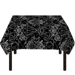 Black And White Tattoo Print Tablecloth