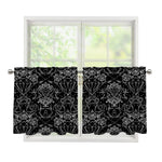Black And White Tattoo Print Tier Curtains