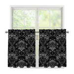Black And White Tattoo Print Tier Curtains