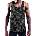 Black And White Tattoo Print Men's Workout Tank Top