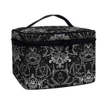 Black And White Tattoo Print Travel Makeup Bag