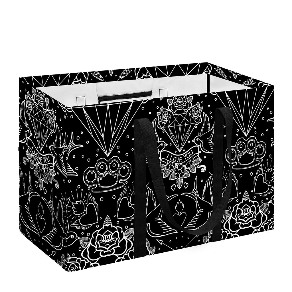 Black And White Tattoo Print Utility Tote Bag