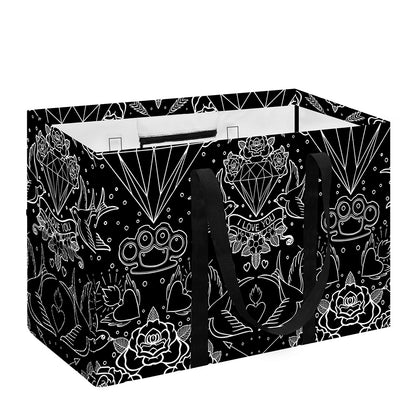 Black And White Tattoo Print Utility Tote Bag