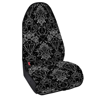 Black And White Tattoo Print Waterproof Car Seat Cover