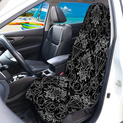 Black And White Tattoo Print Waterproof Car Seat Cover