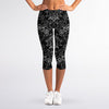 Black And White Tattoo Print Women's Capri Leggings