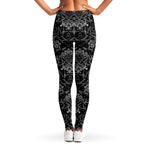 Black And White Tattoo Print Women's Leggings