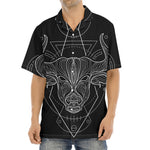 Black And White Taurus Sign Print Aloha Shirt