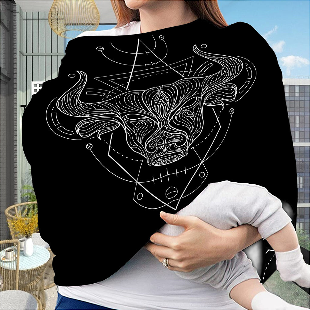 Black And White Taurus Sign Print Baby Seat Cover